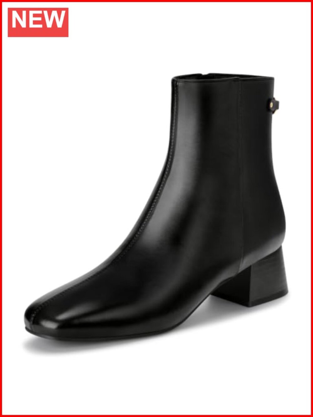 Womens Ankle Boots Square Toe Chunky Low Heel Side Zipper Faux Suede